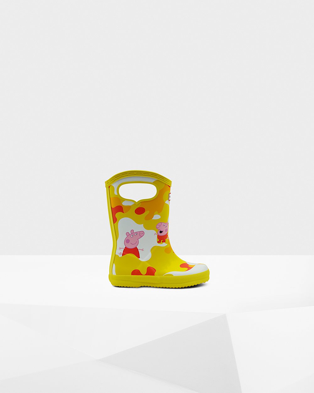 Kids Hunter Rain Boots Yellow - Original First Peppa Pig Grab Handle - 5912768-HC